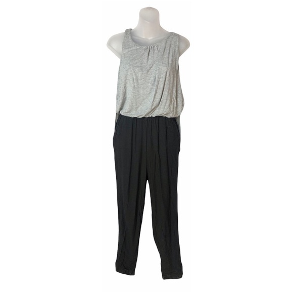 Anthropologie Elevenses Gray Black Jumpsuit S - Picture 3 of 9